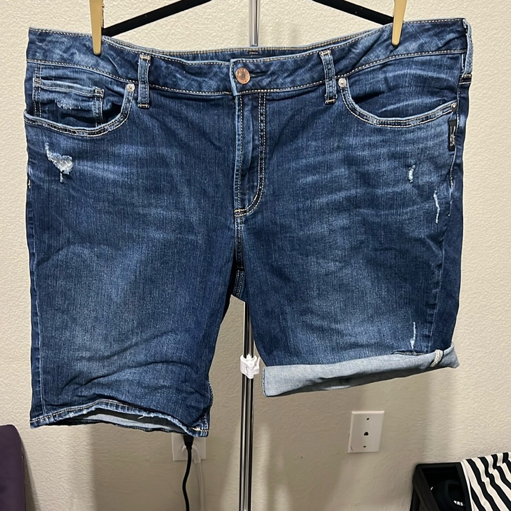 silver jean company plus size 22 denim short